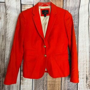 J.Crew Blazer Schoolboy Wool Classic Preppy Workwear Red Academia Power Size 0